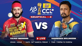 CCL 2023 Live  Semifinal 2  Telugu Warriors vs Karnataka Bulldozers  A23Rummy HappyHappyCCL [upl. by Ikcim]