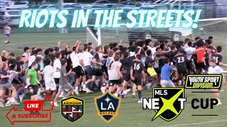 MLS NEXT CUP 2023 HIGHLIGHTS U15 LA GALAXY ACADEMY BEAT BALTIMORE ARMOUR 21  RIOTS BREAK OUT [upl. by Coulter]