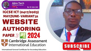 IGCSE ICT 04170983 Paper 3 Website Authoring May June 2024 Variant 32  Microsoft Expression Web [upl. by Nnylamme688]