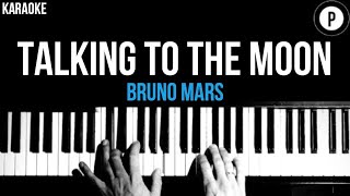 Bruno Mars  Talking To The Moon Karaoke SLOWER Acoustic Piano Instrumental Cover Lyrics [upl. by Tiras]