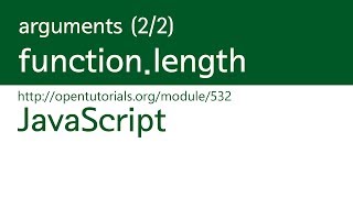 JavaScript  arguments 22  function length [upl. by Ademordna]