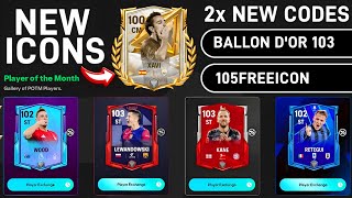 2x REDEEM CODES  UPCOMING POTM TOTW amp ICONS IN FC MOBILE [upl. by Amoihc]