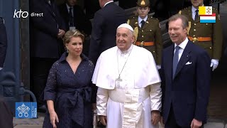 Visite du pape François au GrandDuc de Luxembourg [upl. by Ambrosine]