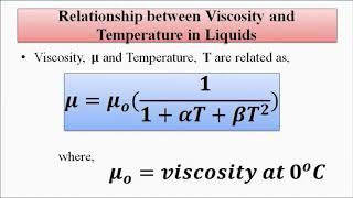 Fluid Properties  Relationship Between Viscosity And Temperature  Fluid Mechanics [upl. by Marten]