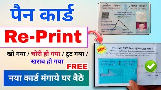 Original PAN Card Reprint kaise kare  Reprint pan card online  How to get lost pan card [upl. by Anelac]