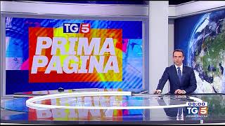 Canale 5 ORE 600 del 16 Aprile 2018  NUOVO LOGO PRIMA PAGINA HD [upl. by Lerrehs250]