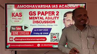 KAS MENTAL ABILITY‐CLASS REVANNA sir Amoghavarsha IAS Academy  Best Coaching Centre Bangalore [upl. by Assirahc]