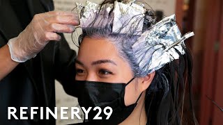 I Dyed My Damaged Box Bleached Hair  Hair Me Out  Refinery29 [upl. by Tillie616]