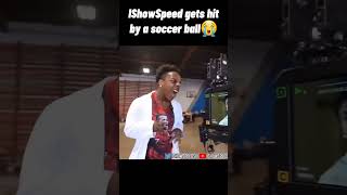 IShowSpeed Gets Hit By A Soccer Ball and Loses Brain Cells😭 shorts ishowspeed funny [upl. by Anirhtak]