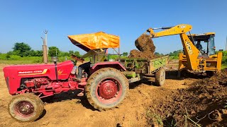 Jcb 3dx Eco Backhoe Loading Mud in Mahindra 475 Di Tractor  Jcb Tractor Cartoon  Jcb Video  Jcb [upl. by Aryt]