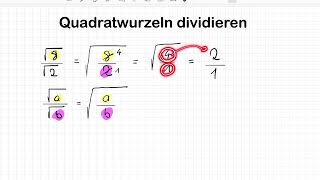 Potenzen und Wurzeln  Rechnen mit Quadratwurzeln  Multiplizieren und Dividieren [upl. by Copeland]