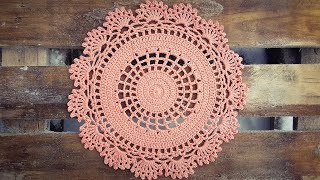 How To Crochet Peachy Peaks Doily  Easy Pattern [upl. by Erek246]