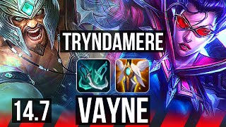 TRYNDAMERE vs VAYNE TOP  Comeback 7 solo kills 42k DMG 300 games  TR Master  147 [upl. by Darren]