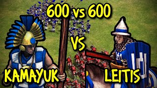 600 ELITE KAMAYUKS vs 600 ELITE LEITIS  AoE II Definitive Edition [upl. by Ruhnke]