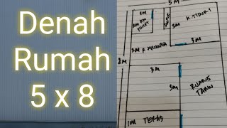 DENAH RUMAH SEDERHANA 5x8 [upl. by Attesoj]