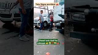 Tata Signa 5530 trailer ka accident Ho Gaya💯🚒😭viral shots trendingdriverlifetruckwaleaccident [upl. by Hcib]