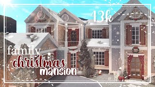 Christmas  festive family mansion bloxburg  part 1 exterior  43k   Roblox  Bloxburg [upl. by Aikym]