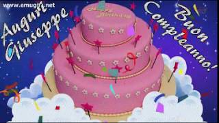 GIF Auguri Buon Compleanno Giuseppe GIF Animata Torta con Scritta Glitter per Festeggiare [upl. by Grier]