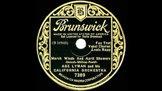 1935 Abe Lyman  March Winds And April Showers Louis Rapp vocal [upl. by Ydasahc]