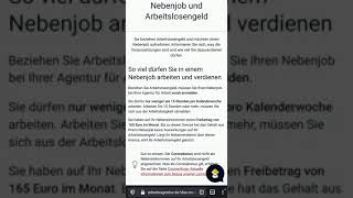 Nebenjob und Arbeitslosengeld mini Job [upl. by Wershba175]