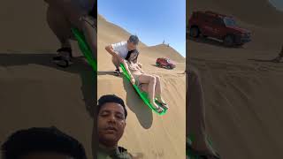 Sand boarding  desert sandboarding  fun in the desert 🏝️ subscribe [upl. by Zavala]