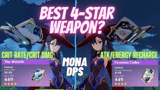 Genshin Impact Mona DPS  The Widsith vs Favonius Codex Test 4Star Weapon [upl. by Auos]