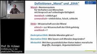 Praktische Philosophie 1a Ethik und Moral  Begriffsklärungen [upl. by Lauder340]