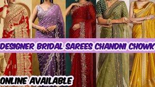 2024 Latest Sarees🤩 Chandni Chowk Bridal Sarees  Saree Market Delhi Aadya  Latest Sarees 2024 [upl. by Ennylcaj]