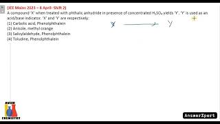 A compound ‘X’ when treated with phthalic anhydride in presence of concentrated H2SO4 yields ‘Y’ [upl. by Akirdnuhs]