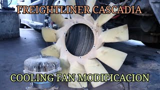 Freightliner cascadia DD15 engine cooling fan hub modification viscus to pneumatic control [upl. by Darleen]