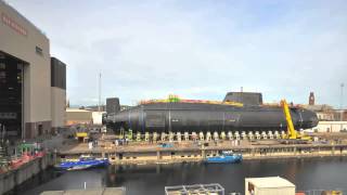 HMS Artful Enters the Water for the First Time HD [upl. by Afesoj]