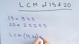 LCMof 15 and 20 by prime factorization method  15 ka lcm 20 ka lcm mathstubelearning123 [upl. by Enairda]