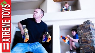 Sneak Attack Payback on Dad Ethan and Cole Family XShot Blaster Battle [upl. by Elijah496]