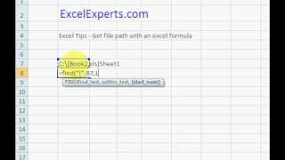 ExcelExpertscom  Excel Tips Get file path with an excel formula [upl. by Aicilak]