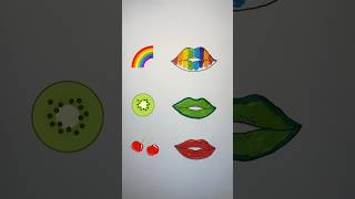 Lips Painting  which style is better satisfying art Shorts art creative [upl. by Amlus529]