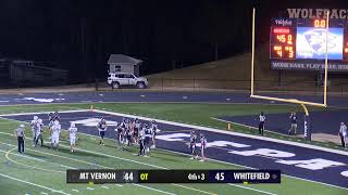 Whitefield Academy vs Mount Vernon Varsity Football [upl. by Orvie]