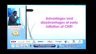 Prof Haitham Ezzat Timing of initiation and cessation of CKRT in AKI in critically ill patients [upl. by Cosetta274]