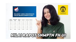 Berapa Nilai Rapot Lolos SNMPTN FH UI [upl. by Akinohs]