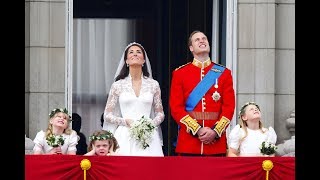 The Duke and Duchess of Cambridge watch the fly past with their families [upl. by Selima]