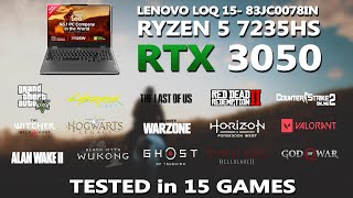 NEW LENOVO LOQ RYZEN 5 7235HS  RTX 3050 GAMING BENCHMARK TEST  Tested in 15 Games [upl. by Llehcam583]