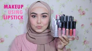 MAKEUP CHALLANGE “PAKE LIPSTIK DISELURUH WAJAH”  silvinw [upl. by Llerraj]