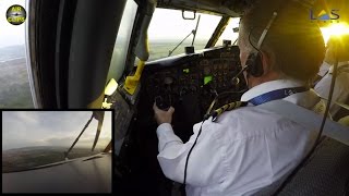 Boeing 727 Freighter Cockpit Landing  watch the pilots at work FULL ATC AirClips [upl. by Jules]