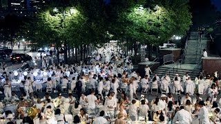 Dîner en Blanc is NYCs secret dressinwhite dinner party [upl. by Nonah]