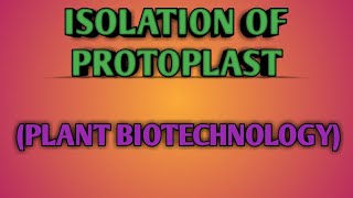 Isolation of Protoplast  Plant Biotechnology  by Pooja Jaiswal [upl. by Ogram491]