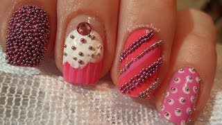 Caviar cupcake manicure  Kawiorowe paznokcie  tutorial  Basevehei [upl. by Jerrol]