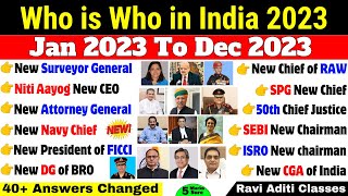 Appointments 2023 Current Affairs  Current Who is Who in India 2023  Latest New Appointments 2023 [upl. by Hoes]