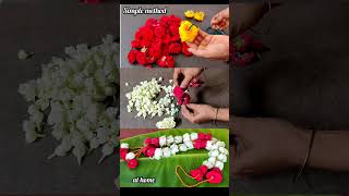 jasmine flower garland making  button rose garland garland bridalveni shorts [upl. by Pufahl]