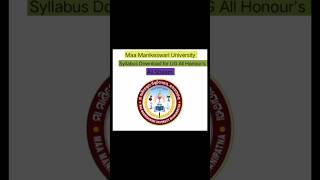 Kalahandi UniversityMaa ManikeswariUniversity Syllabus Download For All Stream ampAll Honours [upl. by Ardnuassak]