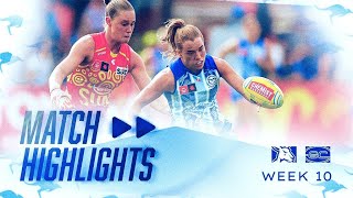 AFLW W10 match highlights North Melbourne v Gold Coast [upl. by Lorelle172]