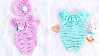 How to Make Crochet Baby Romper This Sweet Onesie is SO EASY to Make [upl. by Yellas]